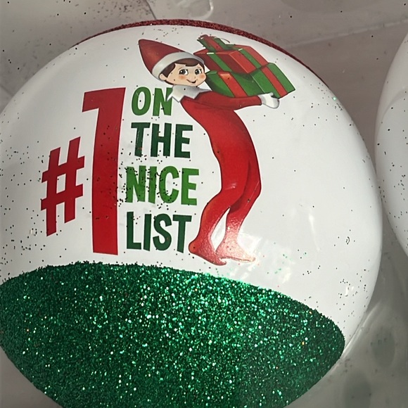 Elf On The Shelf Nice List Shatterproof Ornaments 4 Count NWT - Picture 7 of 10